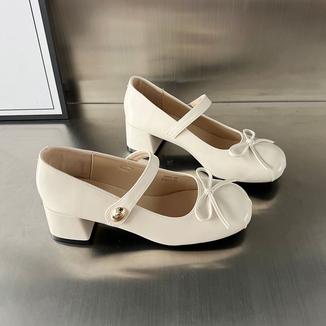 Damen elegante Ballerinas mit modischem Riemen und dekorativer Schleifenverzierung EB