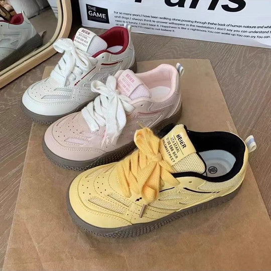 Damen Sportliche Sneakers mit atmungsaktiver Mesh-Oberfläche und stoßdämpfender Sohle EB