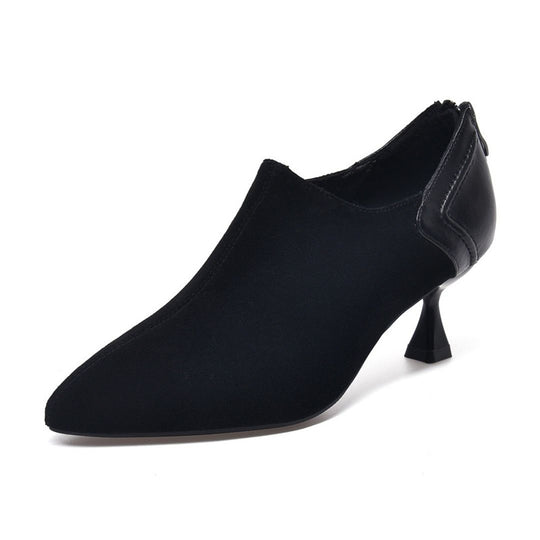 Damen spitze Slipper mit elegantem Absatz EB