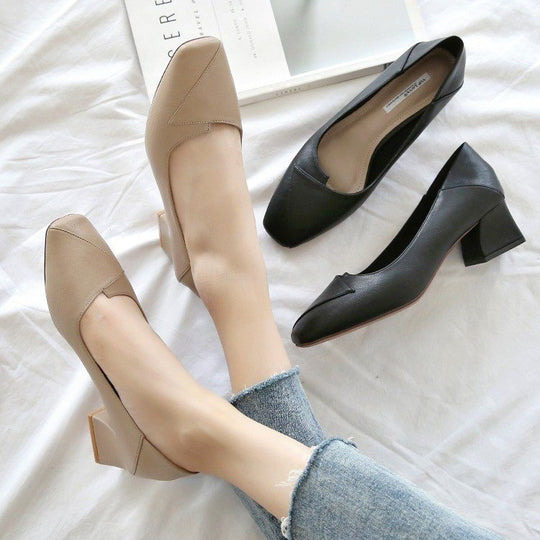 Damen Elegante Pumps mit modernem, spitzen Design und blockierten Absatz EB