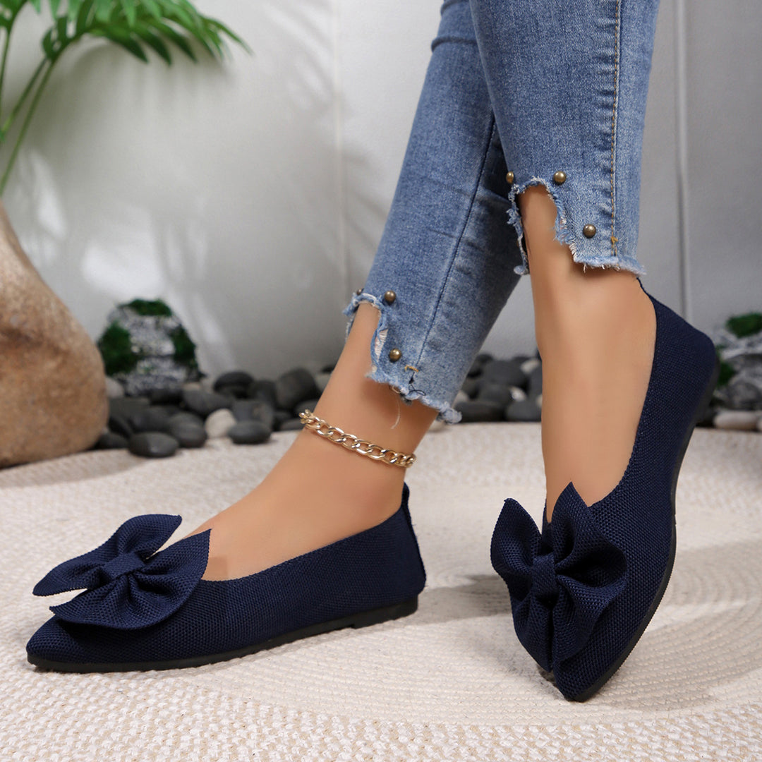 Damen Ballerinas mit dekorativem Schleifen-Design EB