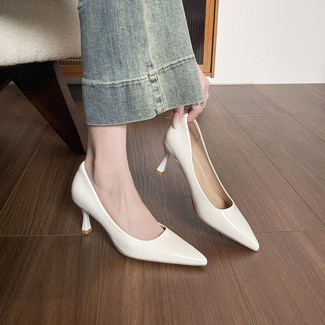 Damen Elegante Lack-Pumps mit komfortablem Blockabsatz EB