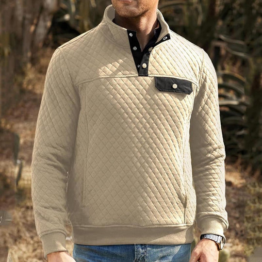 Herren Stepppullover mit Brusttasche und kontrastierenden Details EB