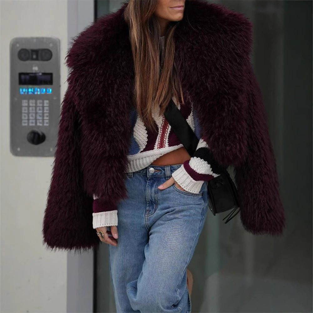Damen Kunstfellmantel im modischen Oversized-Schnitt EB