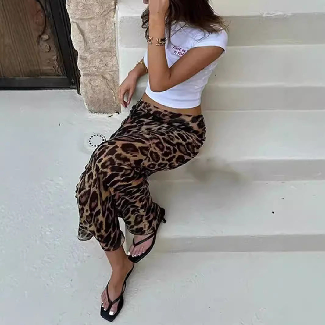 Damen Maxirock im eleganten Animal-Print mit hohem Bund EB