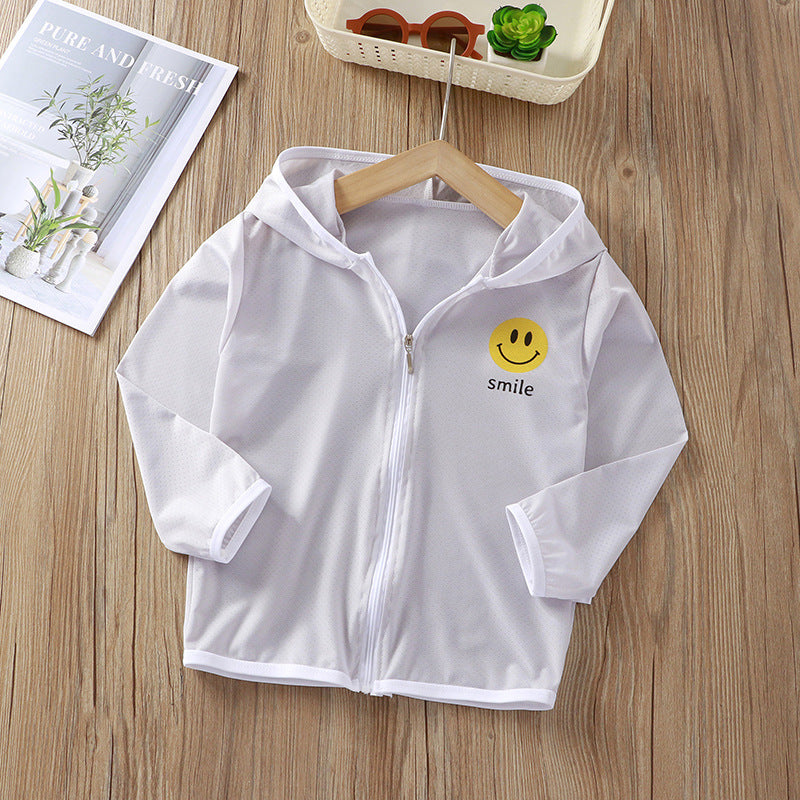 Unisex nan Kinder leichte Kapuzenjacke mit atmungsaktivem Meshstoff und durchgehendem Reißverschluss  EB