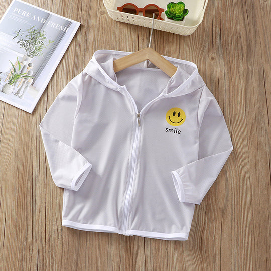 Unisex nan Kinder leichte Kapuzenjacke mit atmungsaktivem Meshstoff und durchgehendem Reißverschluss  EB
