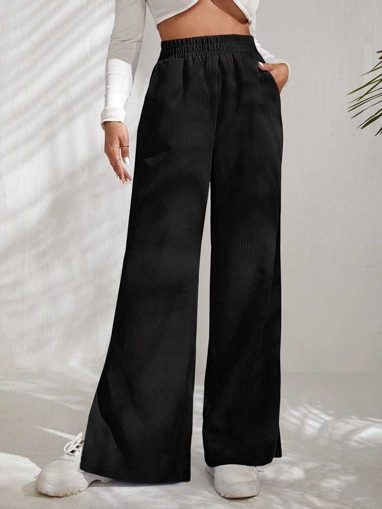 Damen Palazzo-Hose aus feinem Cordstoff mit seitlichen Schlitzen EB