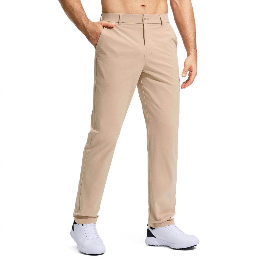Herren nan elastische Golftwill-Hose mit geradem Schnitt, knitterfreiem Material und verdeckter Reißverschlusstasche EB