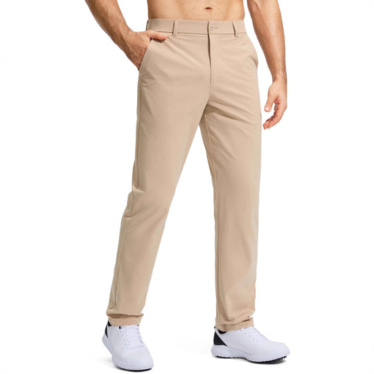 Herren nan elastische Golftwill-Hose mit geradem Schnitt, knitterfreiem Material und verdeckter Reißverschlusstasche EB