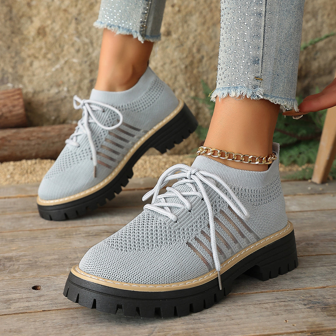 Damen Sportliche Strick-Sneaker mit rutschfester Sohle EB
