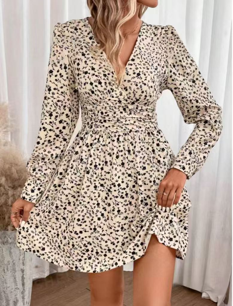 Damen Kurzarm Kleid EB