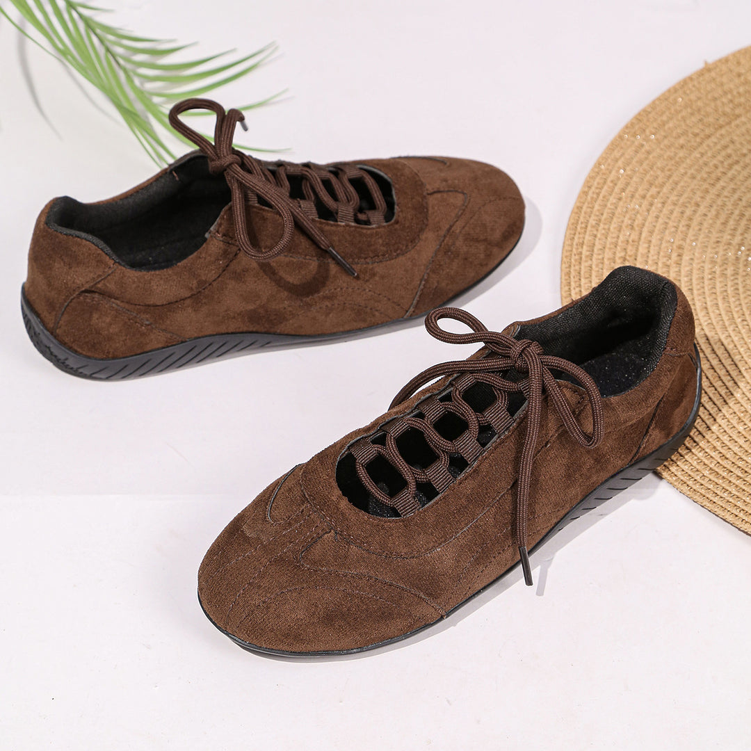 Damen Sneakers im modischen Vintage-Look mit atmungsaktiver Schnürung und gepolsterter Innensohle EB