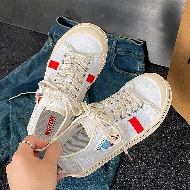 Damen Sportliche Sneaker mit Kontrastnähten und hochwertigem Material EB