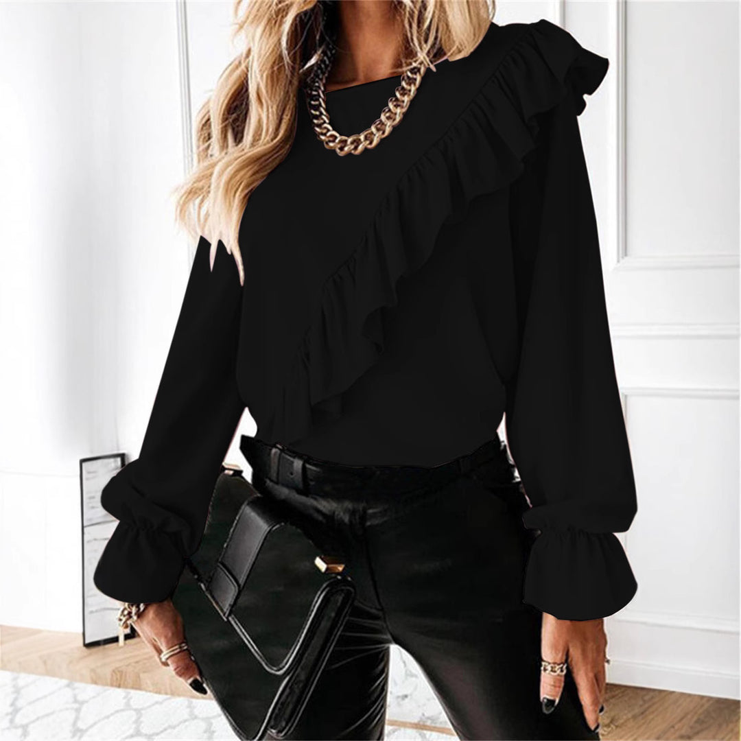 Damen Bluse mit voluminösen Rüschen EB
