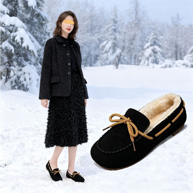 Damen Mokassins mit warmem Futter und eleganter Schnürung EB
