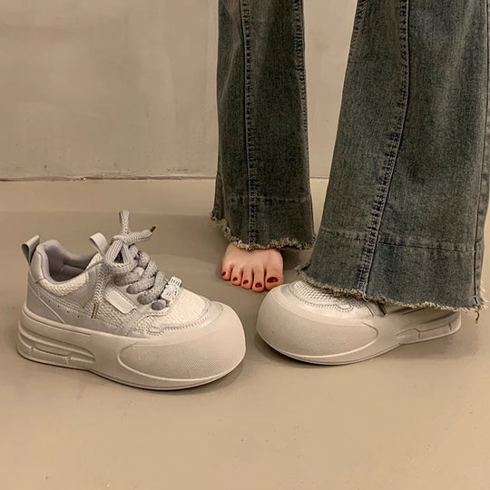 Damen modische und leichte Sneakers mit dämpfender Sohle EB