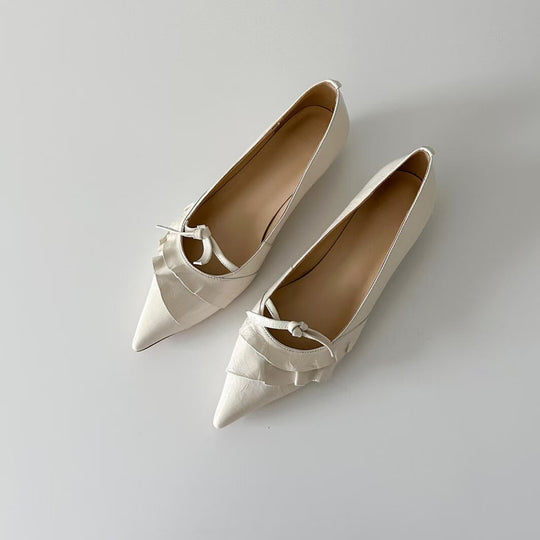 Damen elegante Slingpumps mit verspieltem Rüschen-Design und feinem Riemen EB