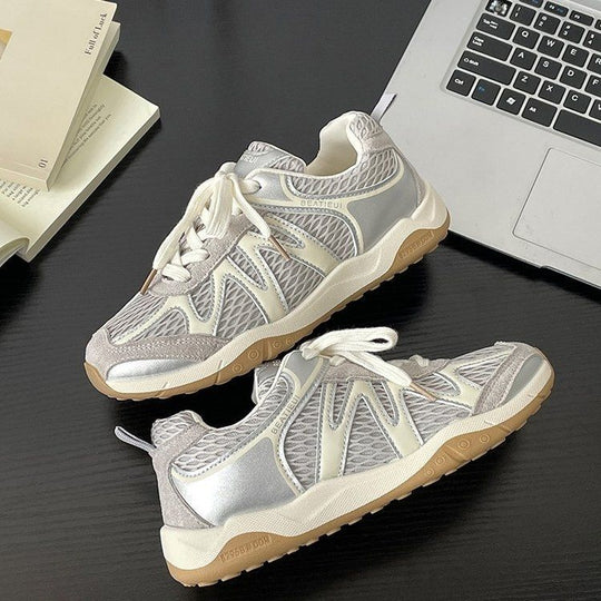 Damen Atmungsaktive Fitness-Sneaker mit flexiblem Mesh-Obermaterial und rutschfester Sohle EB