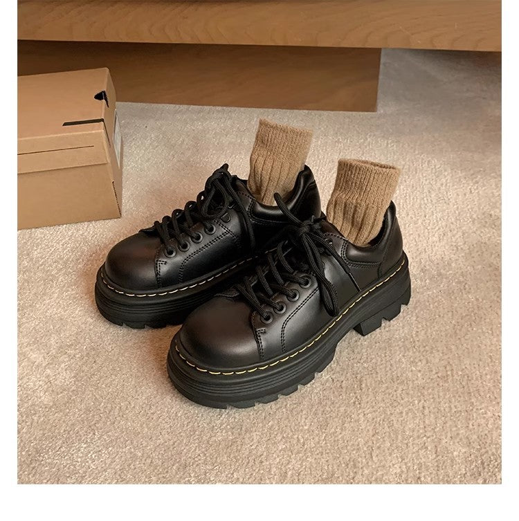 Damen Chunky Schnürschuhe mit rutschfester Profilsohle und stilvollem Design EB