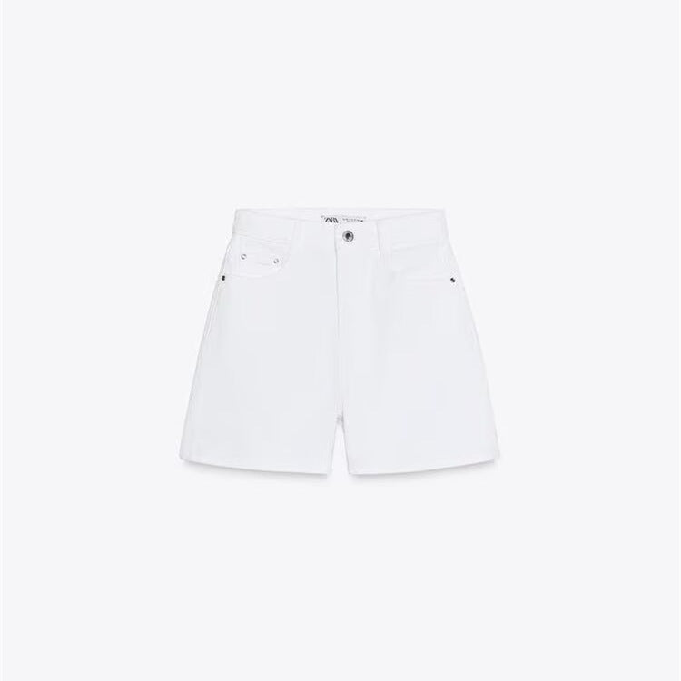 Damen Denim-Shorts im lässigen Schnitt mit hoher Taille und praktischen Taschen EB