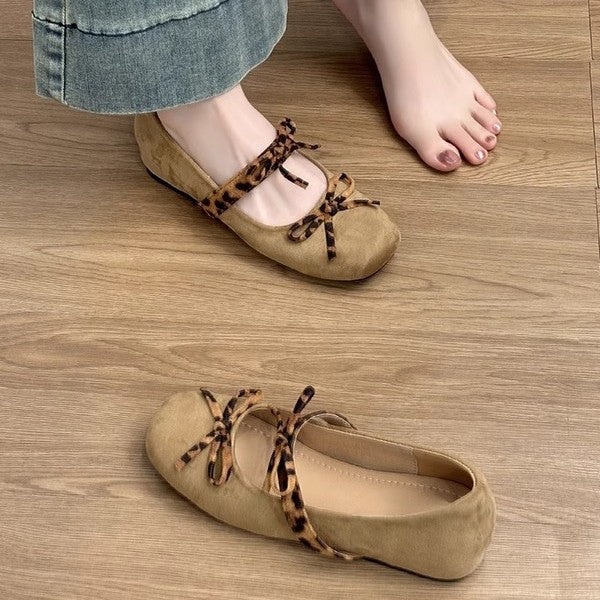Damen Ballerinas mit süßem Katzenohren-Design und verspieltem Bindeband EB