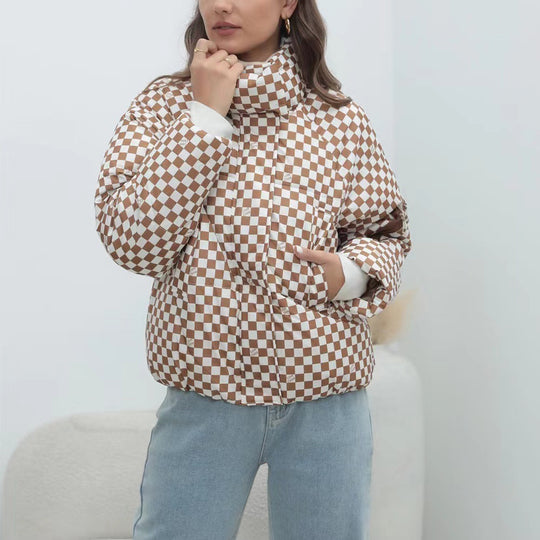 Damen Winddichte Steppjacke mit hochgeschlossenem Kragen EB