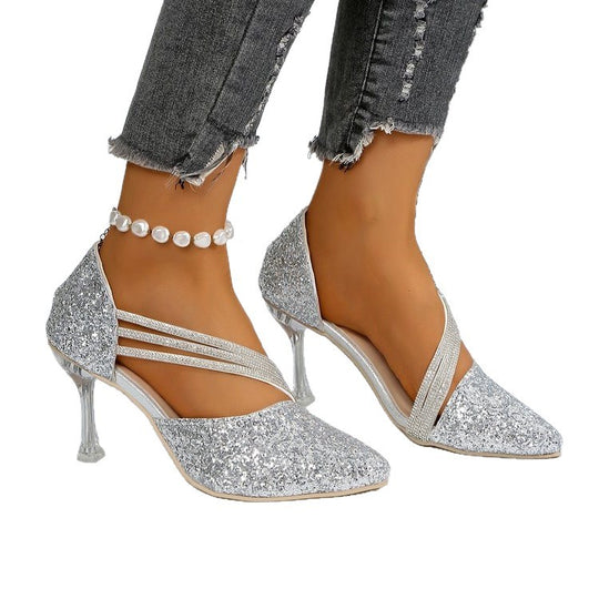 Damen Glamouröse Stiletto-Pumps mit funkelndem Strassdesign EB