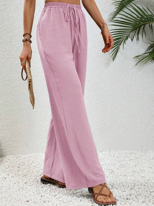 Damen Weite Sommerhose mit elastischem Bund und Taschen EB