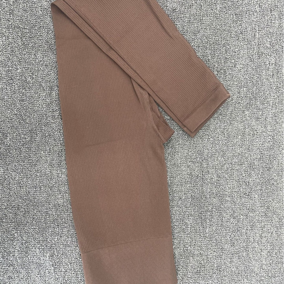 Damen Hochtaillierte Fitness-Leggings mit Struktur EB