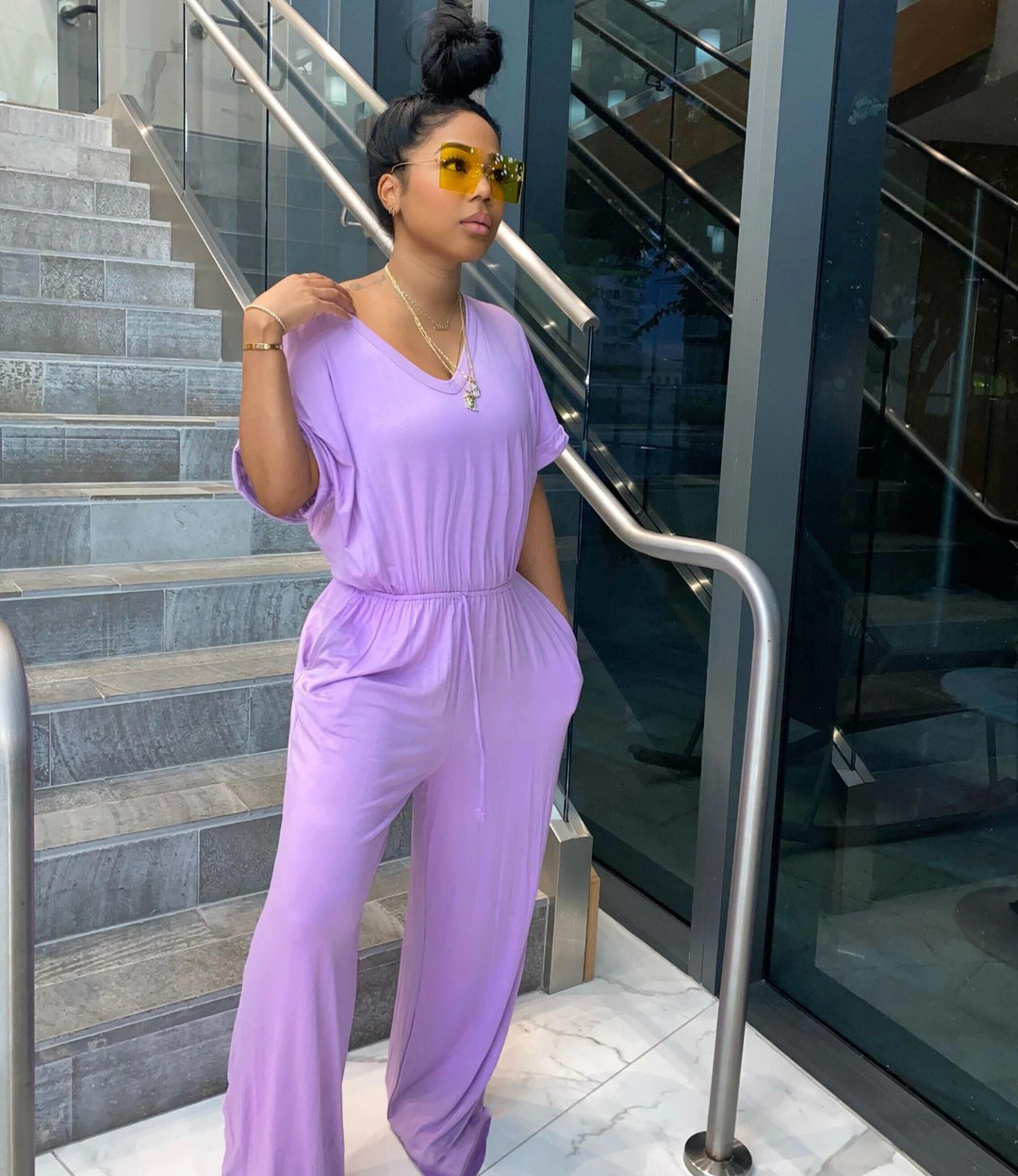 EB | V-Ausschnitt Jumpsuit für Frauen Jane