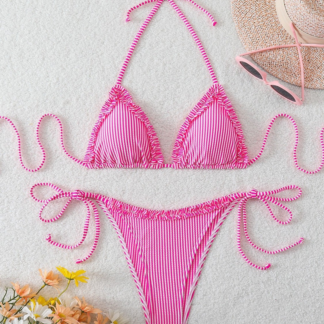 Damen Triangel-Bikini mit lässigen Bindebändern EB