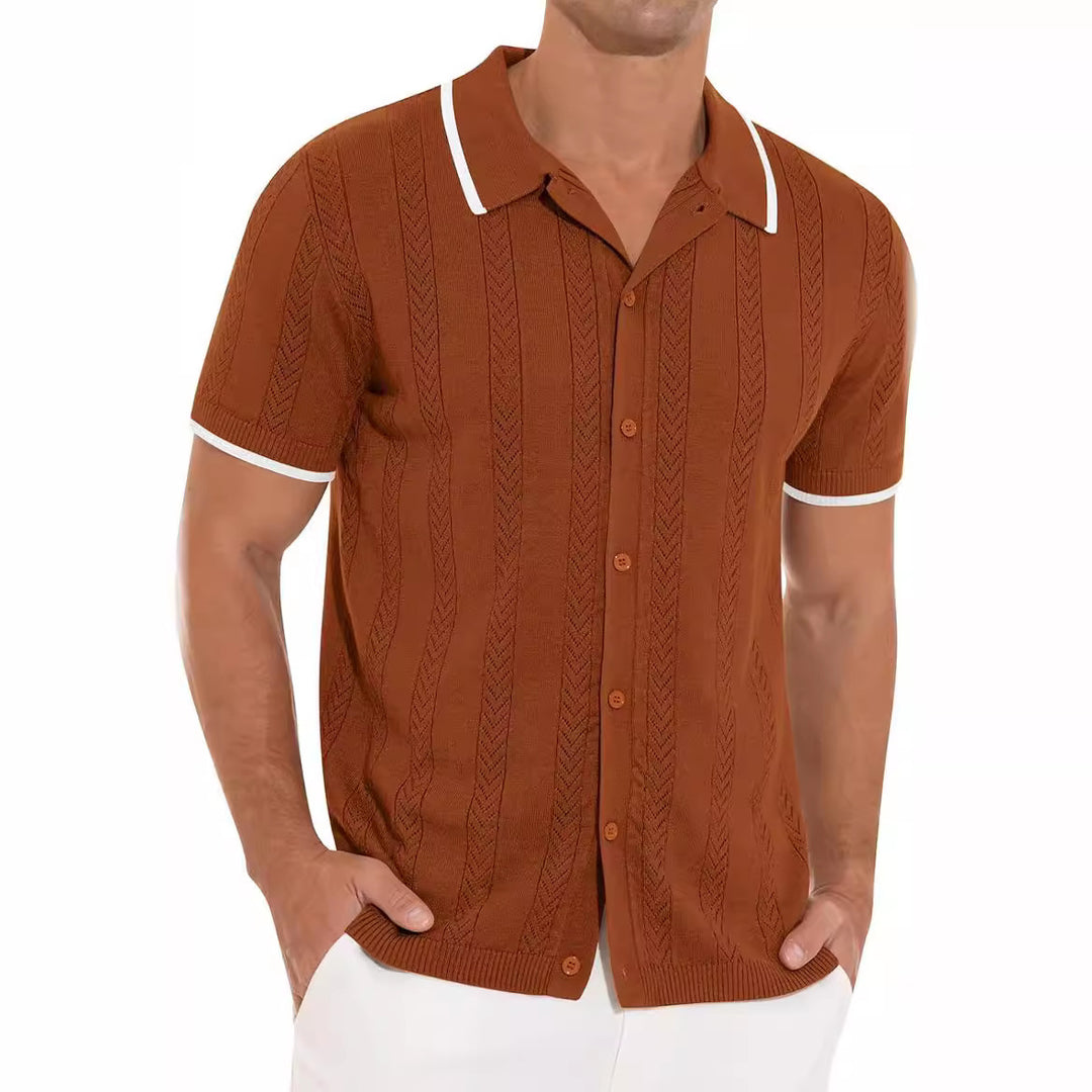 Herren Kurzarmpoloshirt mit strukturiertem Design EB