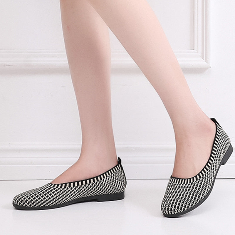Damen Bequeme Ballerinas mit elastischer Sohle EB