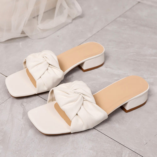 Damen Slingback-Pantoletten mit dekorativem Knotendesign EB