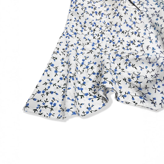 Damen Bluse mit floralem Muster und Rüschenärmeln EB