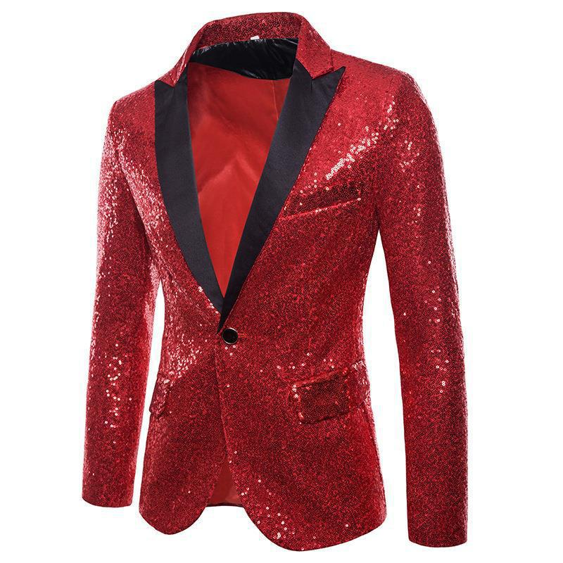 Herren Paillettenblazer mit schimmerndem Finish und elegantem Schnitt EB