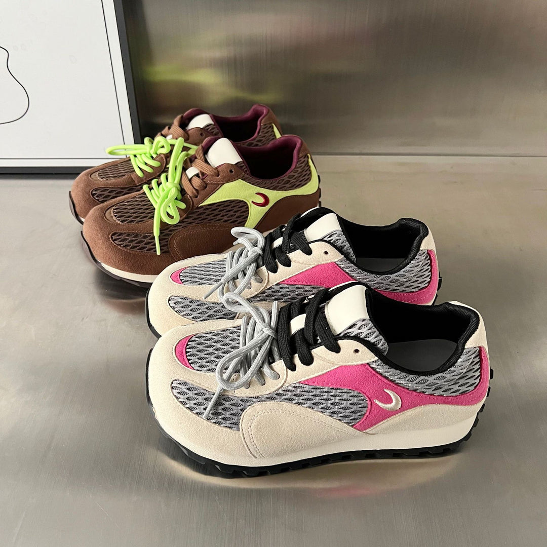 Damen Sportliche Schnürschuhe mit atmungsaktivem Mesh-Obermaterial und rutschfester Sohle EB