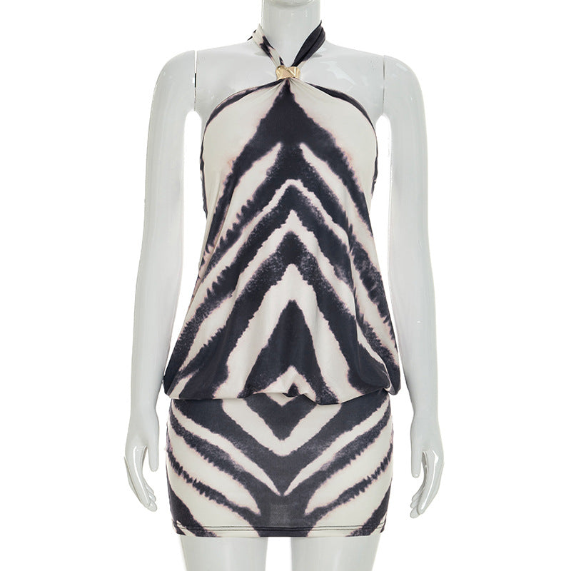 Damen Wickelkleid mit verspieltem Zebra-Design EB