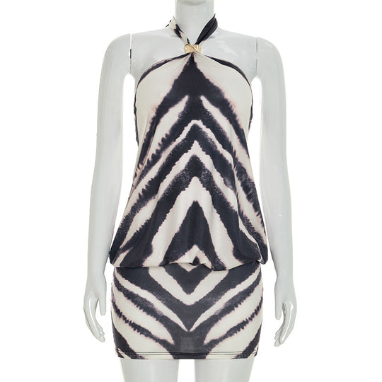 Damen Wickelkleid mit verspieltem Zebra-Design EB