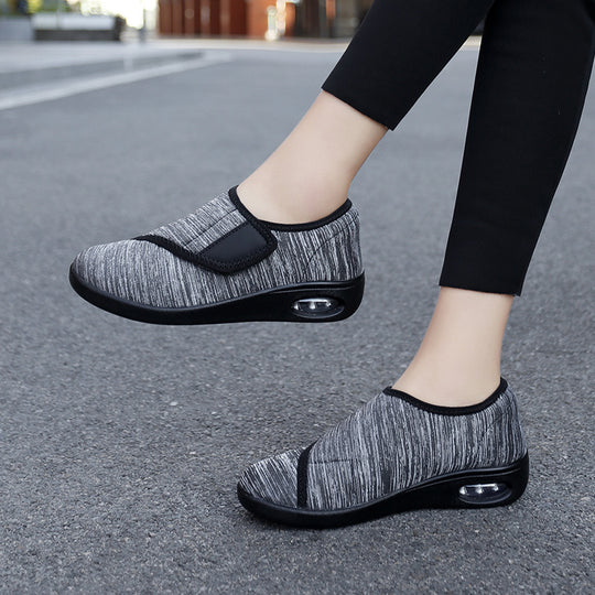 Damen Komfortable Slip-On Sneakers mit elastischem Klettverschluss EB
