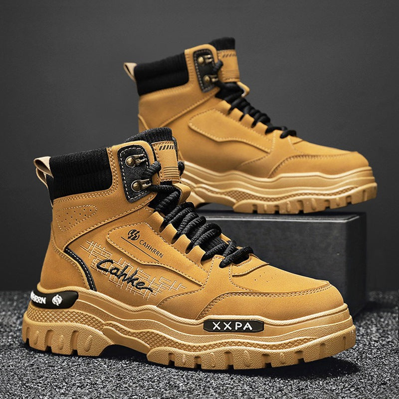 Damen trendige und robuste High-Top Boots mit gepolsterter Knöchelpartie und rutschfester Sohle EB