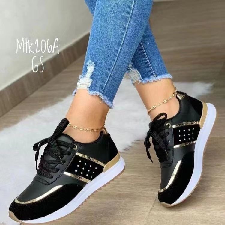 Damen  Plateausneaker mit Glanzbesatz und gepolstertem Komfortfußbett EB