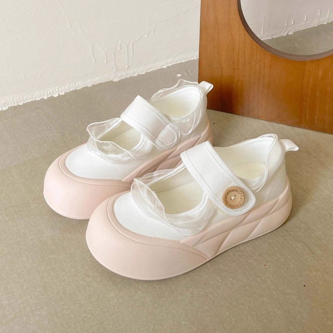 Damen bequeme Sneaker mit verstellbarem Klettverschluss und elastischem Obermaterial EB