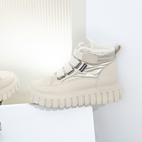 Damen modische High-Top Sneakers mit isolierendem Innenfutter und praktischen Klettverschlüssen EB