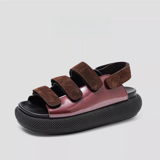 Damen Komfortable Sandalen mit verstellbaren Klettverschlüssen und luftiger Sohle EB