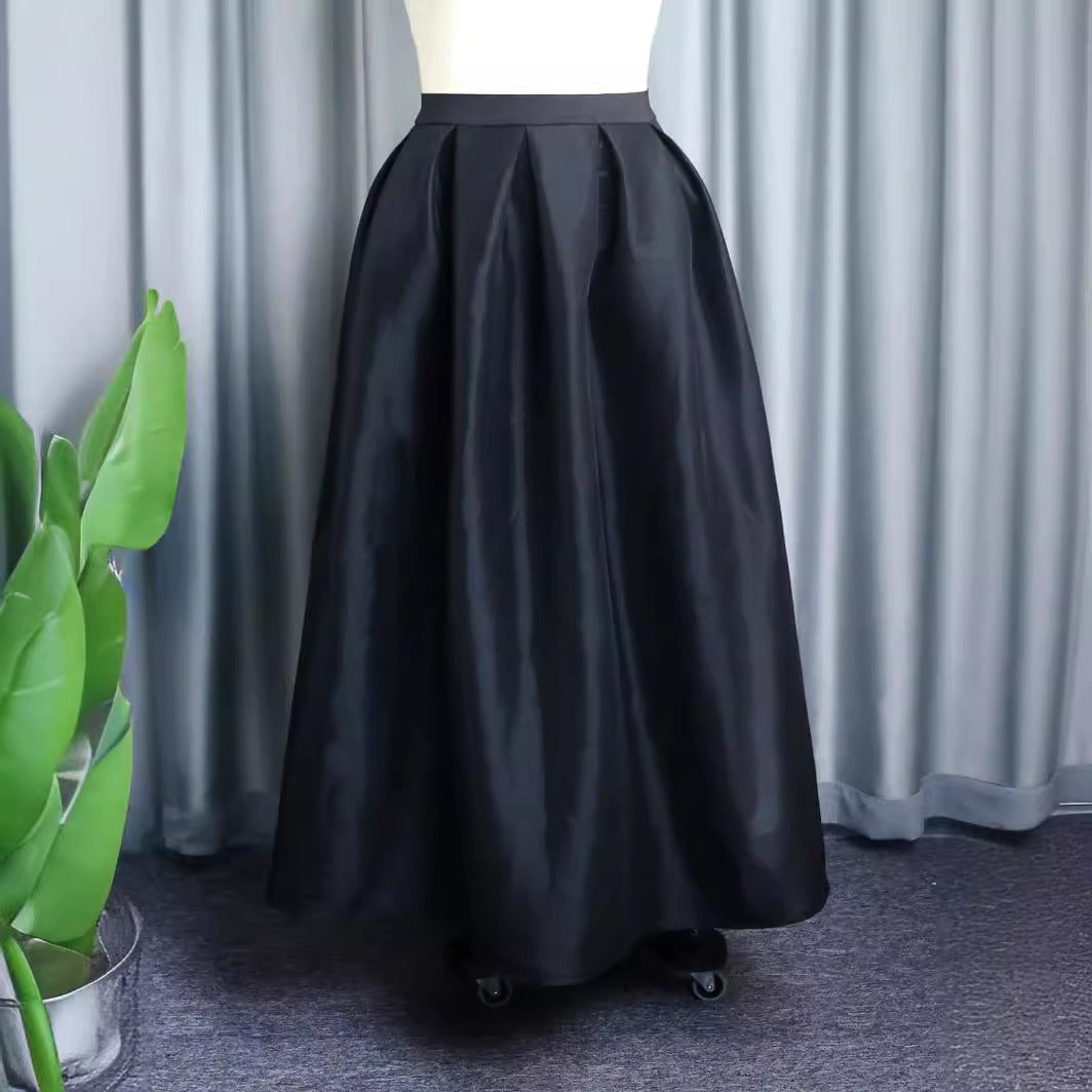 Damen Eleganter Maxirock mit Faltenwurf EB