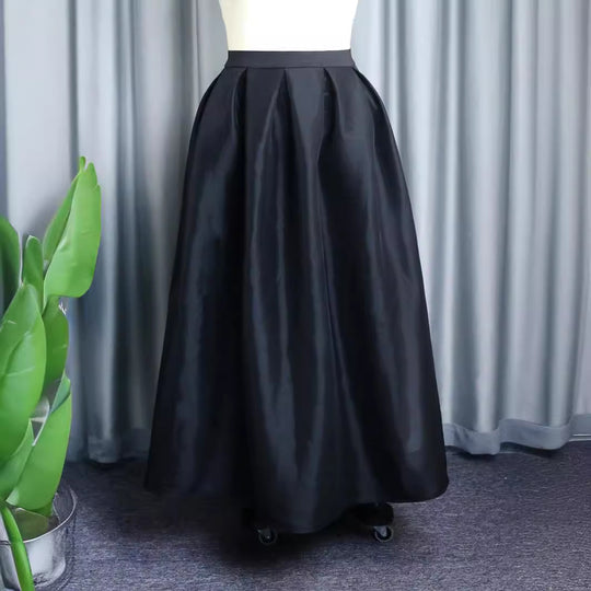 Damen Eleganter Maxirock mit Faltenwurf EB