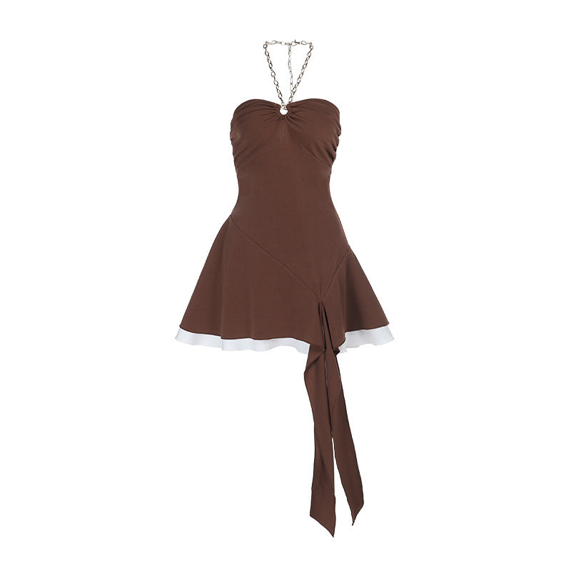 Damen Minikleid mit verführerischem Wickeldesign und Rüschenelementen EB
