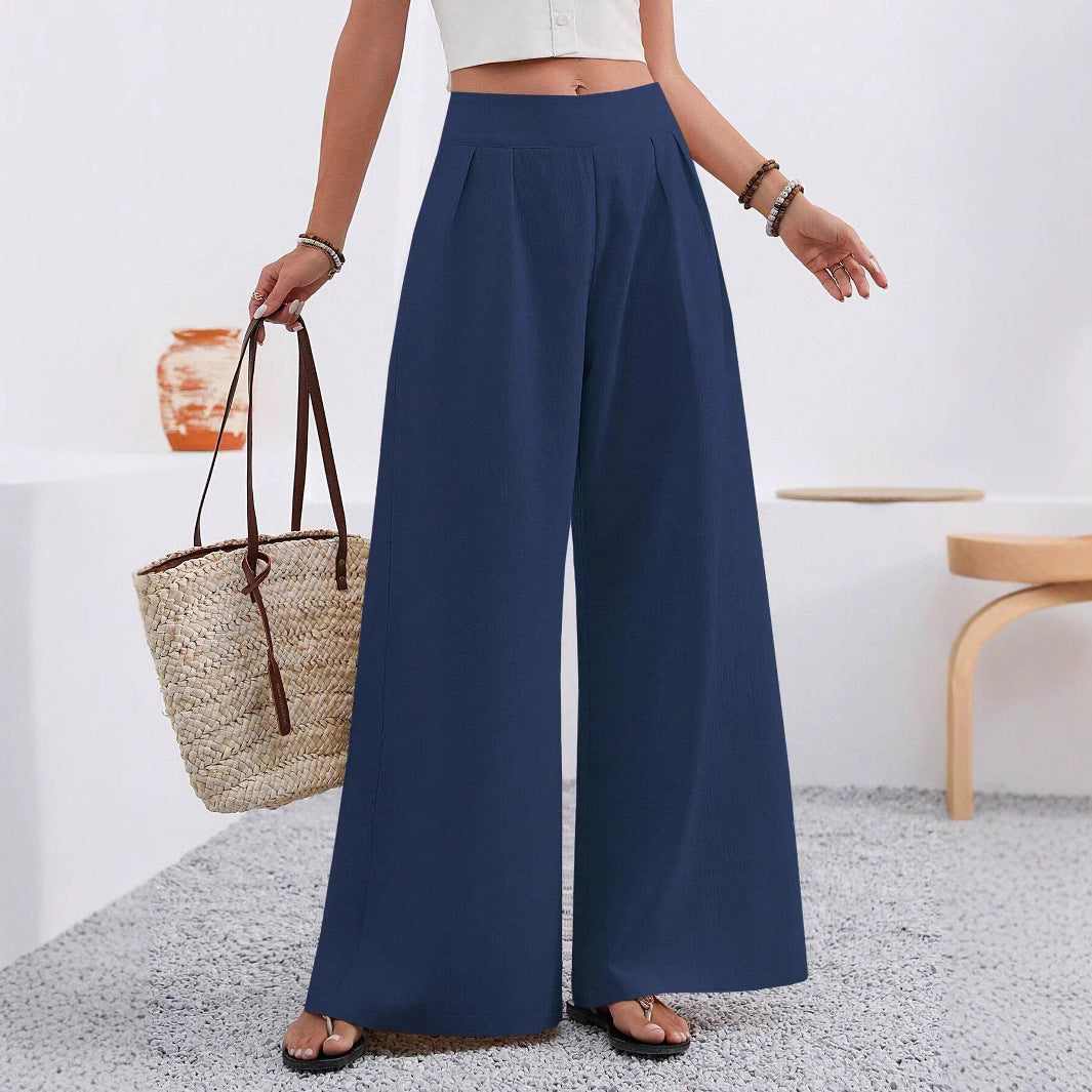 Damen Elegante und weite Bundfaltenhose EB